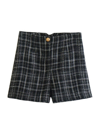 Kumsvag Plaid Veins Shorts Suits Комплекти от 2 части 2022 Есен Дамски ежедневни якета Палта и къси панталони Женски елегантен костюм Облекло