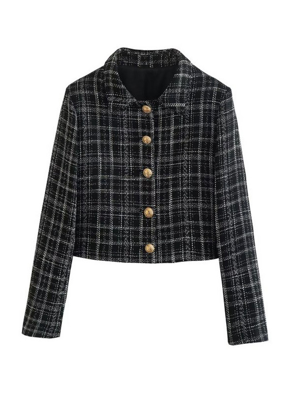 Kumsvag Καρό Veins Σορτς Κοστούμια 2 τεμαχίων Σετ 2022 Φθινόπωρο Γυναικεία Casual Μπουφάν Παλτό και σορτς Γυναικείο κομψό κοστούμι Ρούχα