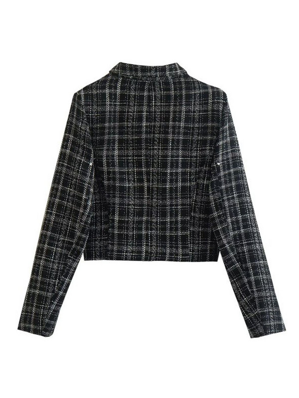 Kumsvag Καρό Veins Σορτς Κοστούμια 2 τεμαχίων Σετ 2022 Φθινόπωρο Γυναικεία Casual Μπουφάν Παλτό και σορτς Γυναικείο κομψό κοστούμι Ρούχα