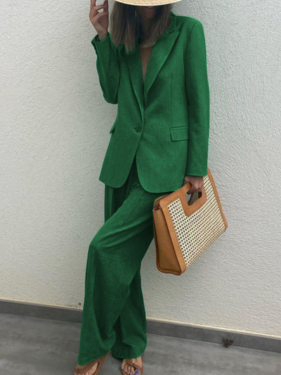 Casual Loose Φθινοπωρινό γυναικείο Blazer Παντελόνι Γραφείο Λεπτό Vintage Παντελόνι Streetwear Κοστούμι Femme Fashion Formal Two Piece outfit Νέο