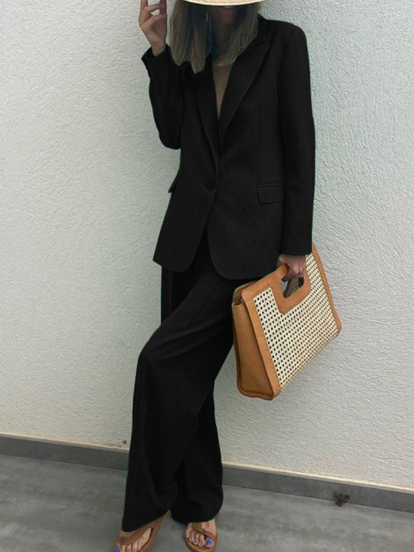 Casual Loose Φθινοπωρινό γυναικείο Blazer Παντελόνι Γραφείο Λεπτό Vintage Παντελόνι Streetwear Κοστούμι Femme Fashion Formal Two Piece outfit Νέο