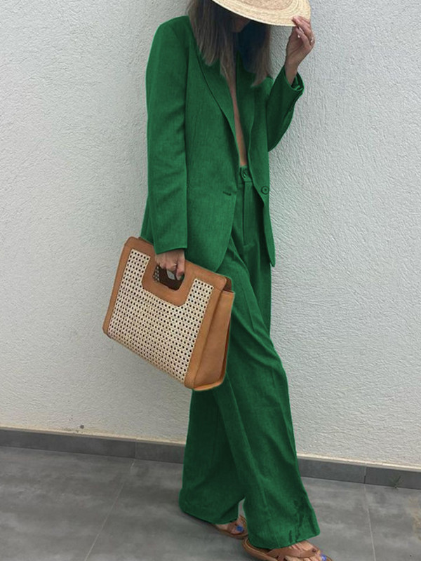 Casual Loose Φθινοπωρινό γυναικείο Blazer Παντελόνι Γραφείο Λεπτό Vintage Παντελόνι Streetwear Κοστούμι Femme Fashion Formal Two Piece outfit Νέο