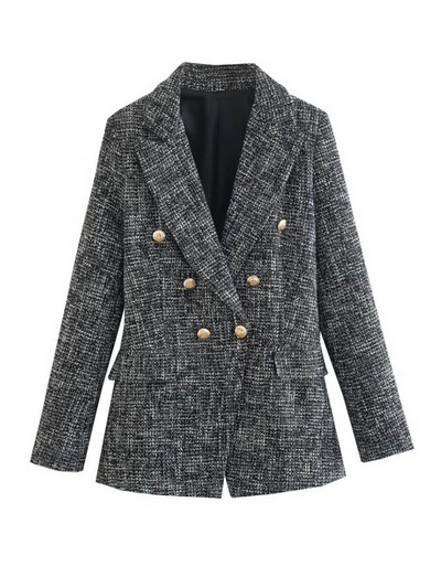 Kumsvag 2022 Φθινοπωρινές γυναικείες φούστες 2 τεμάχια Σετ Casual καρό φλέβες Blazers Παλτό και φούστες Γυναικείο κομψό OL κοστούμι Ρούχα