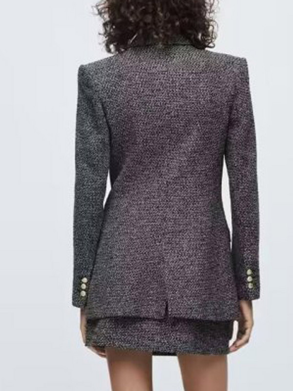 Kumsvag 2022 Φθινοπωρινές γυναικείες φούστες 2 τεμάχια Σετ Casual καρό φλέβες Blazers Παλτό και φούστες Γυναικείο κομψό OL κοστούμι Ρούχα