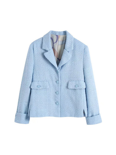 Kumsvag 2022 Γυναικεία Σετ Κοστούμια Casual Summer Veins Μασίφ κοντά σακάκια Παλτό και φούστες Γυναικεία Κομψά Street 2 τεμάχια Σετ Πανί