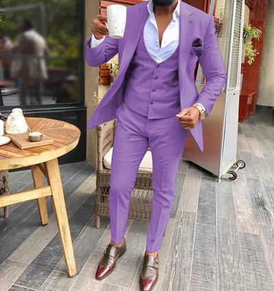 Ανδρικά κοστούμια 3 τεμαχίων Μπορντό επαγγελματικό τζάκετ γαμπρού Σμόκιν Σμόκιν κοστούμια για βραδιά χορού γάμου (Μπλάζερ+γιλέκο+παντελόνι)