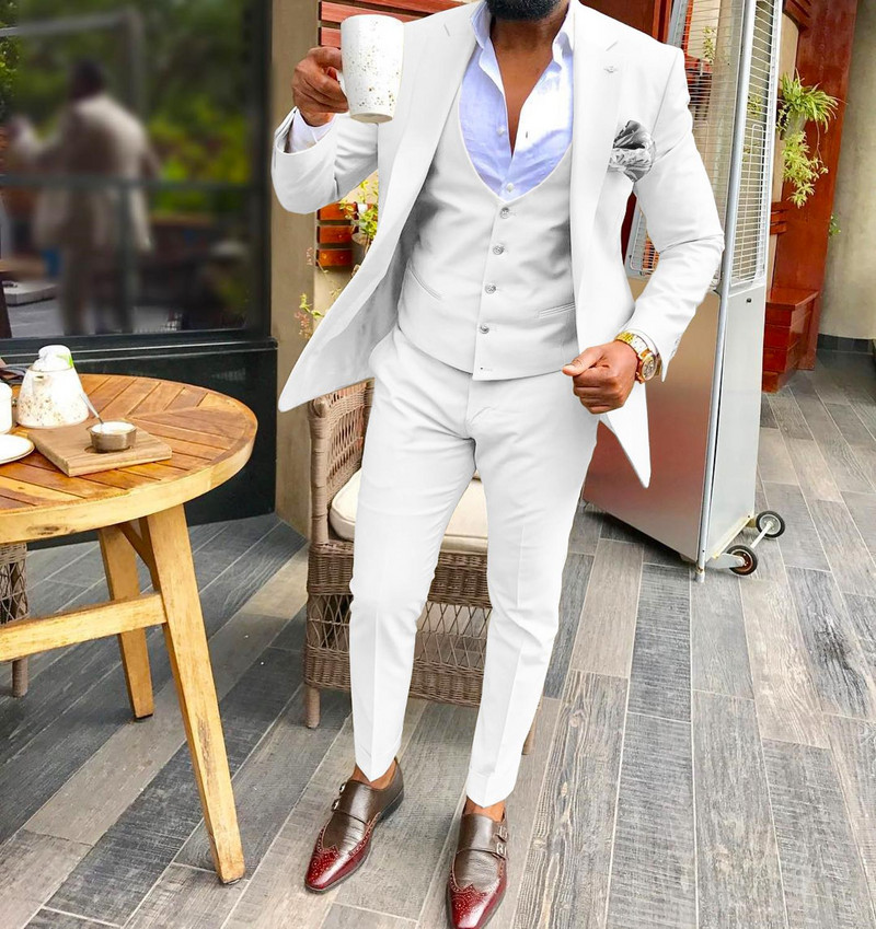 Ανδρικά κοστούμια 3 τεμαχίων Μπορντό επαγγελματικό τζάκετ γαμπρού Σμόκιν Σμόκιν κοστούμια για βραδιά χορού γάμου (Μπλάζερ+γιλέκο+παντελόνι)