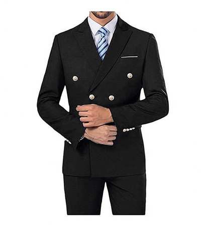 Καινούργια ανδρικά κοστούμια 2 τεμαχίων Νυφικό διπλό σετ παντελόνι blazer σετ επίσημες επαγγελματικές φόρμες μαύρο γκρι μωβ πράσινο μπλε