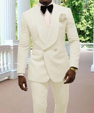 Fashion Mint Πράσινη ανδρική φόρμα με μοτίβο 2 τεμαχίων Διπλό κουμπάρου Σμόκιν Μπλέιζερ για Γάμο(Μπλάζερ+Παντελόνι)