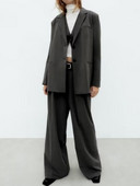 Kumsvag Γυναικείες φόρμες παντελονιού 2 τεμαχίων Σετ 2022 Φθινοπωρινά μονόχρωμα παλτό και παντελόνια Γυναικεία Κομψά κοστούμια OL