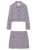 Kumsvag Veins Καρό Φούστες Κοστούμια 2 τεμαχίων Σετ 2022 Φθινόπωρο Γυναικεία Casual Blazers Παλτό και φούστα Γυναικεία γλυκά ρούχα στο δρόμο