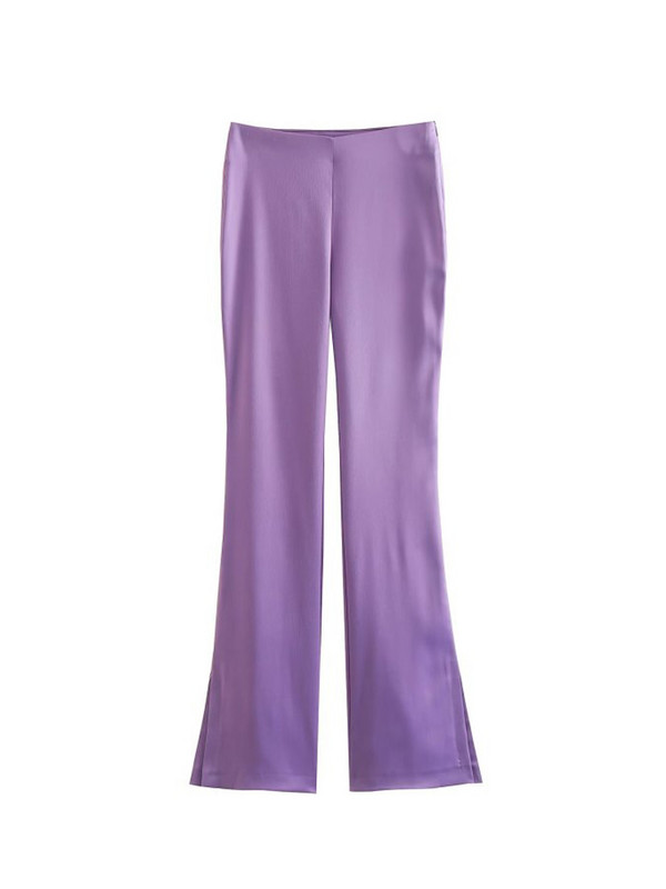 Kumsvag 2022 Φθινοπωρινά γυναικεία σατέν παντελόνια σετ 2 τεμαχίων Casual Solid Loose Blazer Παλτό και παντελόνι Γυναικείο κομψό κοστούμι Ρούχα