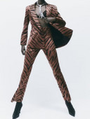 Kumsvag Γυναικεία κοστούμια σατέν παντελόνι 2 τεμαχίων Σετ 2022 Fashion Leopard Blazers Παλτό και παντελόνι Γυναικείο κομψό κοστούμι Ρούχα