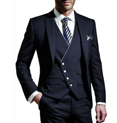 Νέες παραλαβές Ανδρικά κοστούμια 3 τεμαχίων Slim Fit Groomsmen Κοστούμια γαμήλιου χορού Καλύτερης ανδρικής κοστούμια Terno Masculino Custom Made Suits