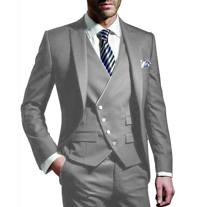 Νέες παραλαβές Ανδρικά κοστούμια 3 τεμαχίων Slim Fit Groomsmen Κοστούμια γαμήλιου χορού Καλύτερης ανδρικής κοστούμια Terno Masculino Custom Made Suits