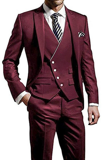 Νέες παραλαβές Ανδρικά κοστούμια 3 τεμαχίων Slim Fit Groomsmen Κοστούμια γαμήλιου χορού Καλύτερης ανδρικής κοστούμια Terno Masculino Custom Made Suits