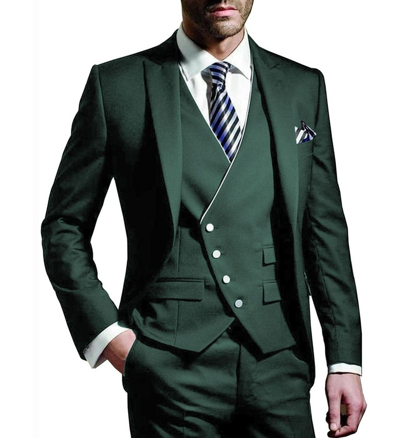 Νέες παραλαβές Ανδρικά κοστούμια 3 τεμαχίων Slim Fit Groomsmen Κοστούμια γαμήλιου χορού Καλύτερης ανδρικής κοστούμια Terno Masculino Custom Made Suits