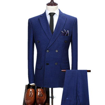 Γιλέκο κοστούμι Παντελόνι 3 τμχ Σετ / 2022 Fashion New Men`s Casual Γαμπρός Γαμπρός Συνέντευξη ρίγα Κοστούμια γραφείου Μπλέιζερ γιλέκο