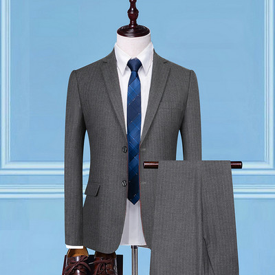 Γιλέκο κοστούμι Παντελόνι 3 τμχ Σετ / 2022 Fashion New Men`s Casual Γαμπρός Γαμπρός Συνέντευξη ρίγα Κοστούμια γραφείου Μπλέιζερ γιλέκο