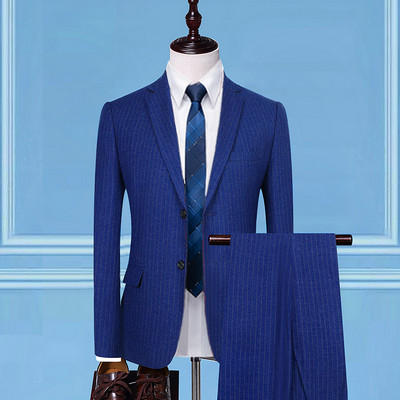 Γιλέκο κοστούμι Παντελόνι 3 τμχ Σετ / 2022 Fashion New Men`s Casual Γαμπρός Γαμπρός Συνέντευξη ρίγα Κοστούμια γραφείου Μπλέιζερ γιλέκο