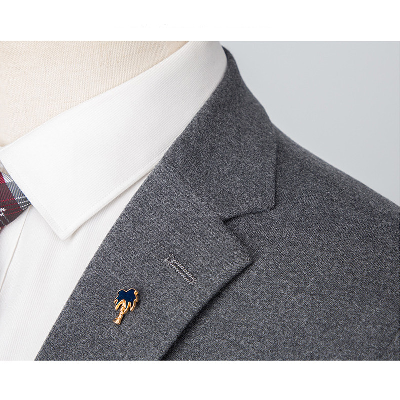 (Σακάκι+Γιλέκο+Παντελόνι) Νέο Ανδρικό Κοστούμι 3 ΤΕΜ Σετ Γκρι Μπλε Κοστούμια Επίσημα Γραφείο Ανδρικά Παντελόνια Γαμπρός