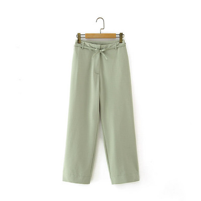 Σετ δύο τεμαχίων γραφείο Γυναικείο κοστούμι blazers ψηλόμεσο Φαρδύ παντελόνι κοστούμι πράσινο ροζ παντελόνι εργασίας Μπουφάν OL Παλτό Κορεάτικο