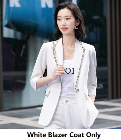 Κομψό OL Styles Blue Blazer Παντελόνι σετ δύο τεμαχίων Γυναικεία ρούχα γραφείου Γυναικεία επαγγελματικά κοστούμια Career Blazers Jackets Παλτό Plus Size