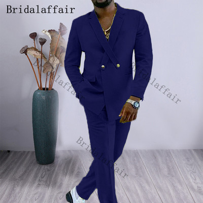 Bridalaffair Cross Lapel Design férfi öltöny narancssárga 2 részes férfi kabát nadrág egyedi divat vőlegény esküvői öltöny szmoking blézer szett