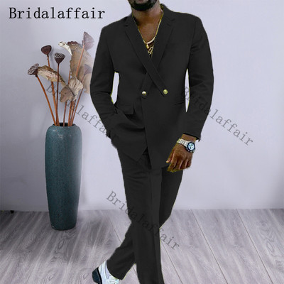 Bridalaffair Cross Lapel Design férfi öltöny narancssárga 2 részes férfi kabát nadrág egyedi divat vőlegény esküvői öltöny szmoking blézer szett