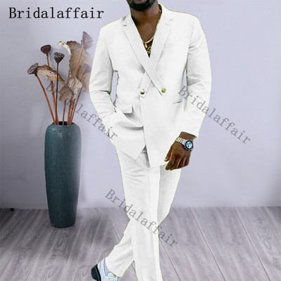 Bridalaffair Cross Lapel Design férfi öltöny narancssárga 2 részes férfi kabát nadrág egyedi divat vőlegény esküvői öltöny szmoking blézer szett