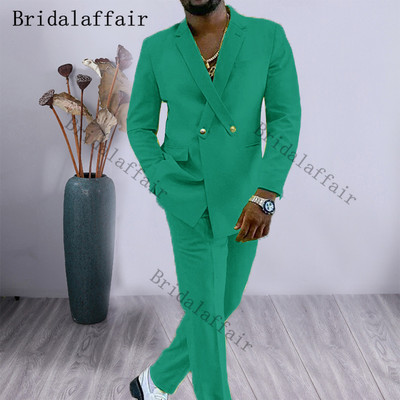Bridalaffair Cross Lapel Design férfi öltöny narancssárga 2 részes férfi kabát nadrág egyedi divat vőlegény esküvői öltöny szmoking blézer szett