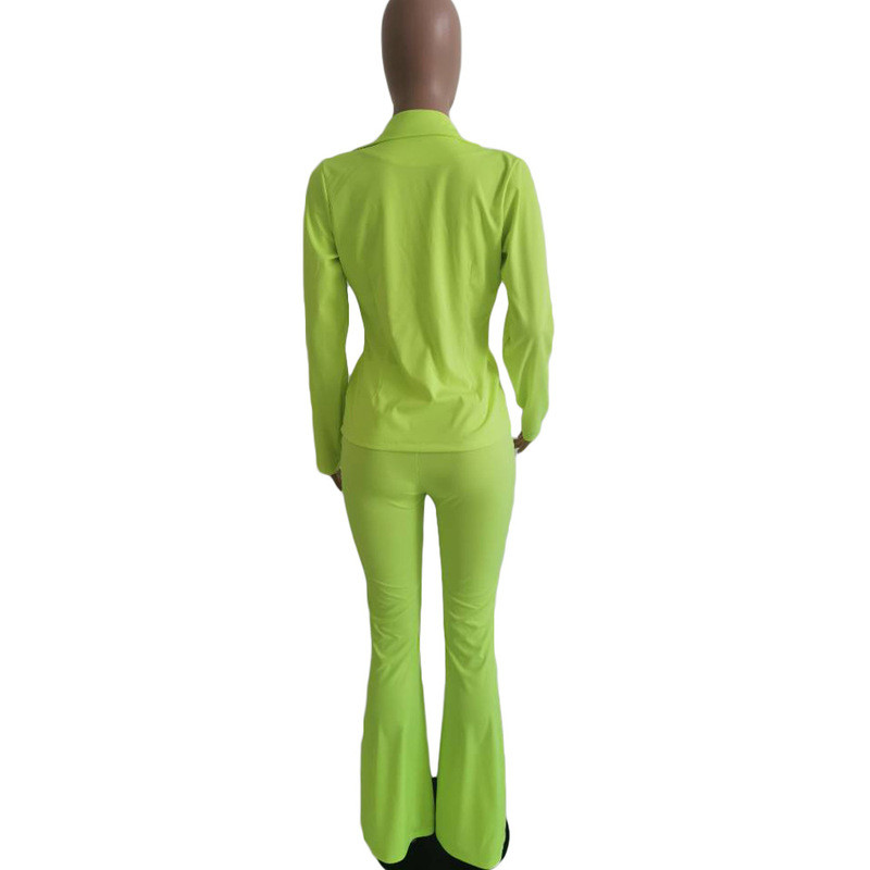 Szexi fűzős üzleti munka Irodai női jelmez, nadrág, kétrészes blézer szett Őszi fehér női öltönyök egyszínű blézerek