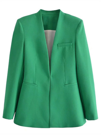 Női elegáns zöld karcsú blézer öltöny 2022 tavaszi ősz női édes, tömör ceruzanadrág öltöny Női alap blézer 2 db szett