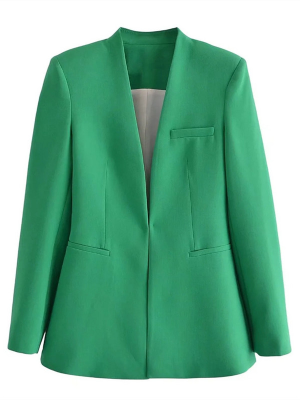Női elegáns zöld karcsú blézer öltöny 2022 tavaszi ősz női édes, tömör ceruzanadrág öltöny Női alap blézer 2 db szett