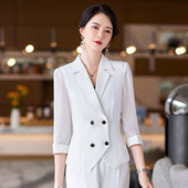 Csipke ujjú öltönyök női tavaszi új divat üzleti temperamentum formális karcsú blézer és nadrág irodai női 2 részes munkaruha
