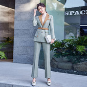 Patchwork kabát+nadrág női öltöny, női irodai egyenruha, női formális nadrágkosztüm, egysoros női 2 részes szett