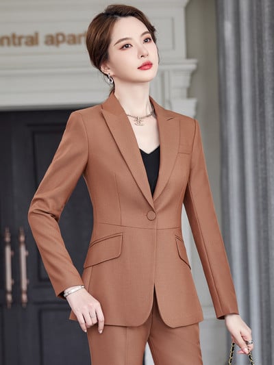 Üzleti egyenruha szoknyák nadrágkosztümök női 2022 őszi téli irodai női munkablézer szett formális nadrágkosztümök női ruhák