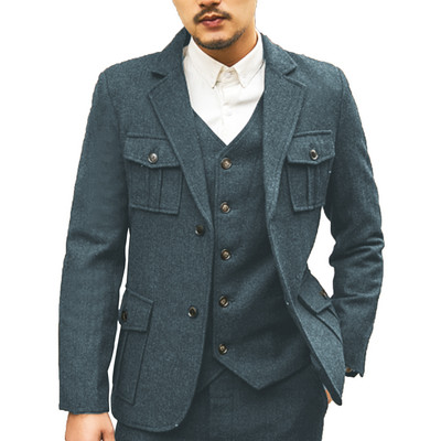 Férfi 3 db-os, hajtókás esküvői öltönyök férfi öltönyök vőlegény szmoking öltöny