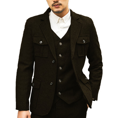 Férfi 3 db-os, hajtókás esküvői öltönyök férfi öltönyök vőlegény szmoking öltöny