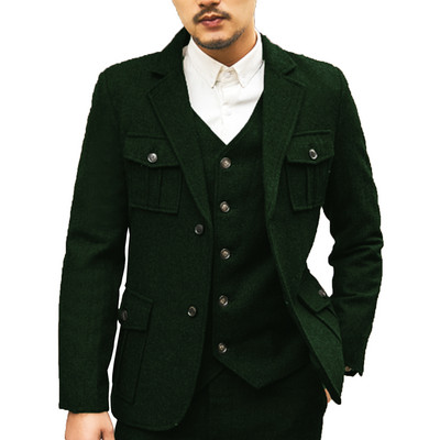 Férfi 3 db-os, hajtókás esküvői öltönyök férfi öltönyök vőlegény szmoking öltöny