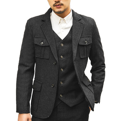 Férfi 3 db-os, hajtókás esküvői öltönyök férfi öltönyök vőlegény szmoking öltöny