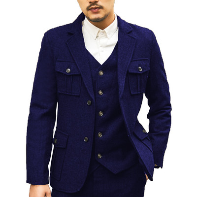 Férfi 3 db-os, hajtókás esküvői öltönyök férfi öltönyök vőlegény szmoking öltöny