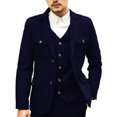 Férfi 3 db-os, hajtókás esküvői öltönyök férfi öltönyök vőlegény szmoking öltöny