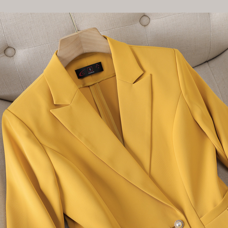 NAVIU Fashion női öltönyök új tavaszi nyár porfessional temperamentum fél ujjú karcsú blézer és nadrág irodai női munkaruha