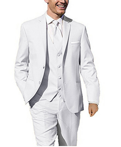 Új bézs színű férfi öltöny nadrággal, két gombbal, 3 részes, formális, bevágásos hajtókás üzleti blézer legjobb férfi szmoking esküvőre