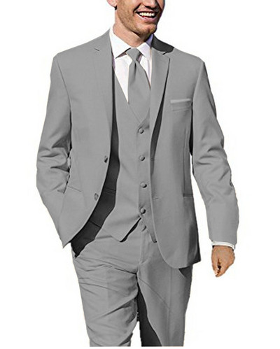 Új bézs színű férfi öltöny nadrággal, két gombbal, 3 részes, formális, bevágásos hajtókás üzleti blézer legjobb férfi szmoking esküvőre