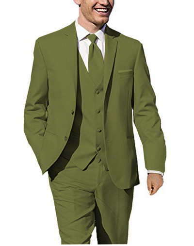 Új bézs színű férfi öltöny nadrággal, két gombbal, 3 részes, formális, bevágásos hajtókás üzleti blézer legjobb férfi szmoking esküvőre