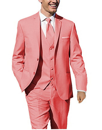 Új bézs színű férfi öltöny nadrággal, két gombbal, 3 részes, formális, bevágásos hajtókás üzleti blézer legjobb férfi szmoking esküvőre