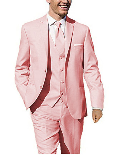 Új bézs színű férfi öltöny nadrággal, két gombbal, 3 részes, formális, bevágásos hajtókás üzleti blézer legjobb férfi szmoking esküvőre