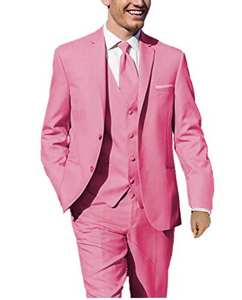 Új bézs színű férfi öltöny nadrággal, két gombbal, 3 részes, formális, bevágásos hajtókás üzleti blézer legjobb férfi szmoking esküvőre